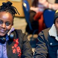 International Anchor Allies Winter 2026 First Mixer - 2 sailors female and male in a group picture